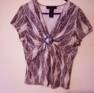 Beautiful Josephine Chaus blouse in brown and cream